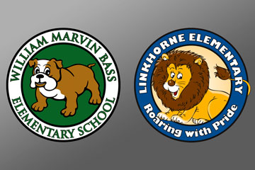 Bass and Linkhorne elementary schools logos