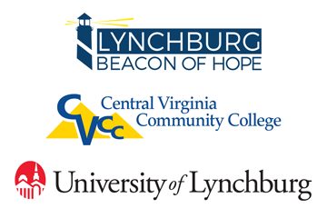 Beacon of Hope, CVCC and University of Lynchburg logos