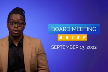 Board Meeting Brief September 13, 2022