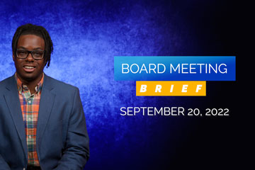 Board Meeting Brief September 20, 2022