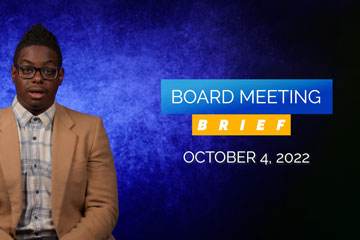 Board Meeting Brief October 4, 2022