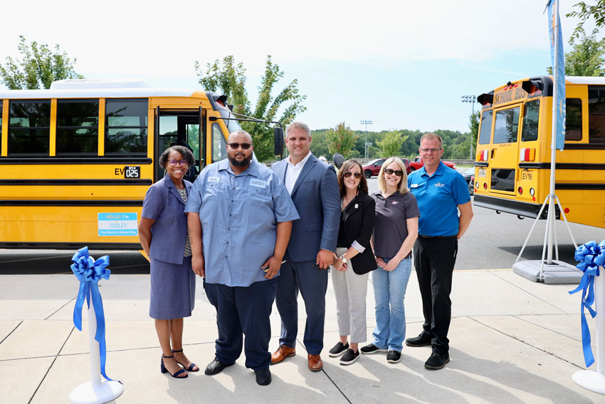 LCS administrators and staff with representatives from AEP and Sonny Merryman