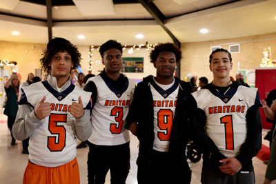 Heritage football players at LAUREL prom