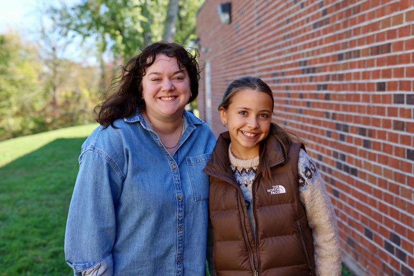 Linkhorne Middle School art teacher Tory Duffy and student Annie Richards