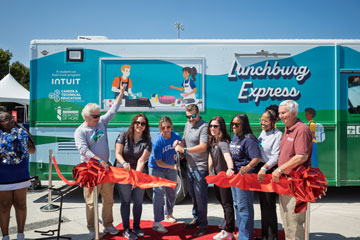 Ribbon cutting ceremony for new food truck