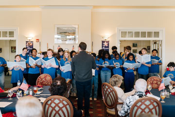 Middle school chorus performing