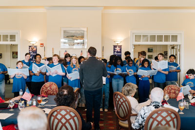Middle school chorus performing