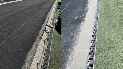 Before and after track repairs