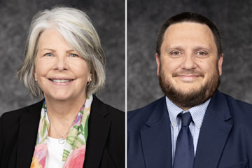 Two school administrator portraits