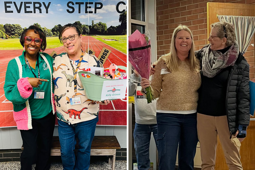 Teachers of the Year Kelly Grimm and Cheryl Hughes