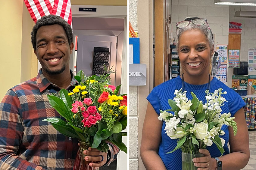 Teachers of the Year Benjamin Hill and Verna Lamb