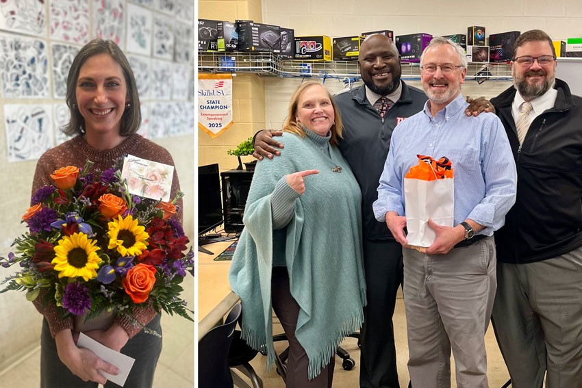 Teachers of the Year Ashley Marot and Bill Carter