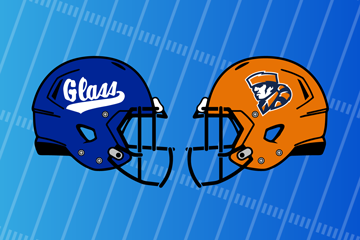 E. C. Glass and Heritage football helmets