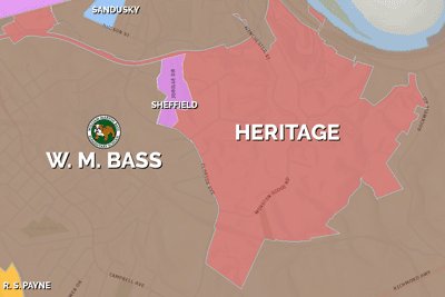 Current W. M. Bass & Heritage attendance zone maps
