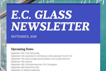 E. C.Glass Newsletter September 2018