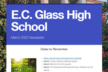 E. C. Glass Newsletter March 2022