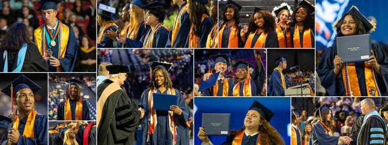 Collage of graduation photos